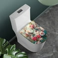 thumbnail image 2 of ZIATUBLES Hummingbird Peony Print Universal Fit Toilet Lid Cover with Elastic Edges Washable Reusable Stretchable Fabric for Most Lids Bathroom Decor Accessories, 2 of 6
