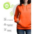 thumbnail image 2 of Womens Neon Hooded Pullover Sweatshirt Casual Long Sleeves Orange Eulene Fleece Hoodie (XL), 2 of 4