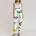 thumbnail image 4 of Fgvctg Mardi Gras Jumpsuits for Women Overalls Wide Leg Pant Carnival Party Spaghetti Straps Casual Mask Graphic Jumpsuit Sleeveless Bib Overalls Sprimg Rompers Clothing With Pockets White L, 4 of 4