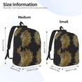 thumbnail image 3 of Honeii Gold Mandala Print Canvas College Laptop Backpack, Durable Rucksack Travel Notebook Bag School Backpack Book Bag for Men Women-Medium, 3 of 7