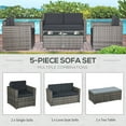 thumbnail image 4 of Outsunny 4-Piece Rattan Furniture Set, Chairs, Loveseat, and Table, Black, 4 of 9