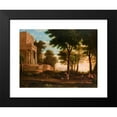 thumbnail image 2 of Jan Wolański 18x14 Black Modern Framed Museum Art Print Titled - Landscape with a Classical Structure (1821), 2 of 5