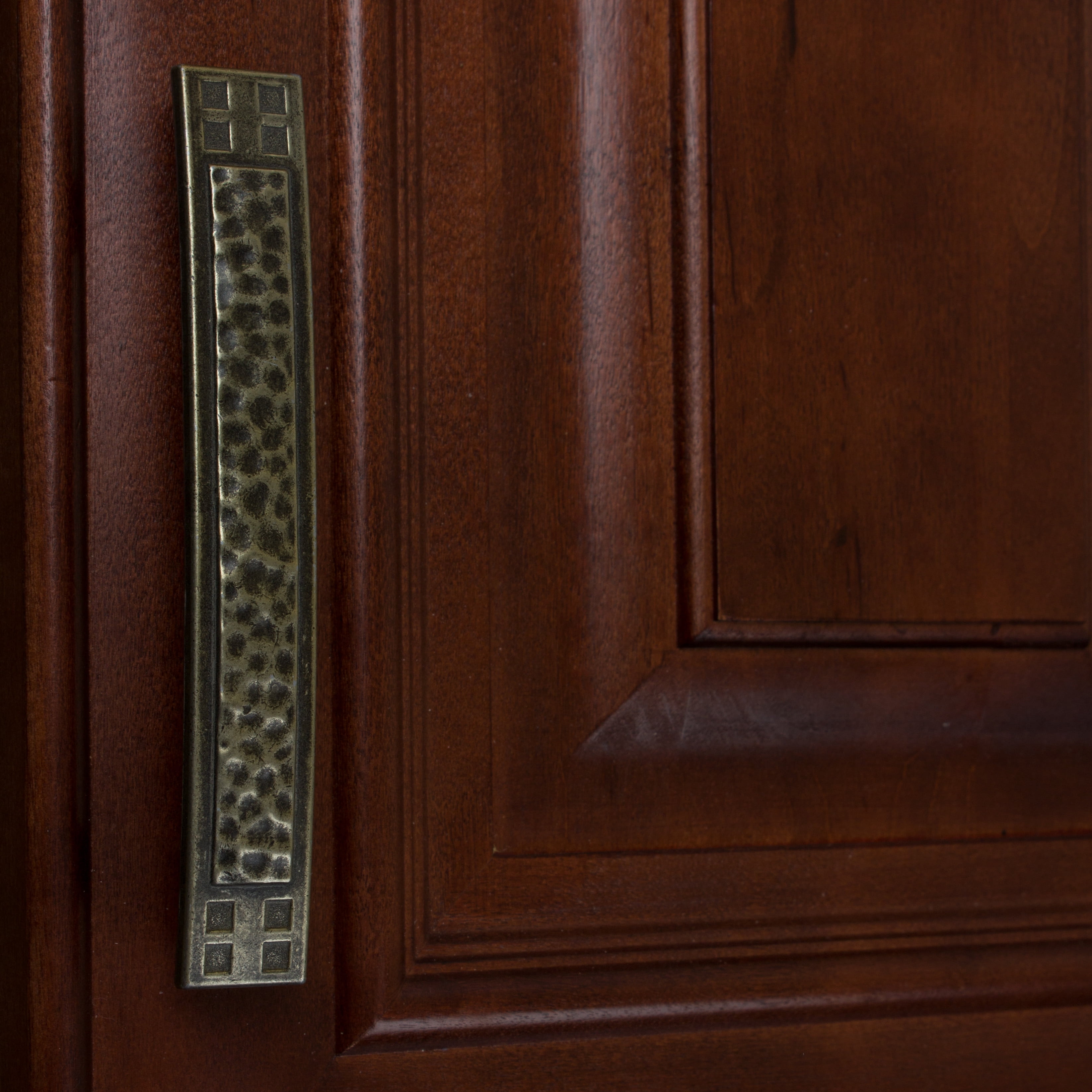 GlideRite 3.75 in. Center Hammered Mission Style Pulls Cabinet Hardware Handles, Antique Brass, Pack of 10