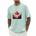 thumbnail image 1 of Weiqiqre T-Shirts pour Homme Drapeau Canadien Col Rond Chandail Doux Manches Courtes Blouses Col Rond, 1 of 5