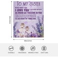 thumbnail image 2 of to My Sister Gifts Fleece Blanket, Lavender Soft Flannel Blankets Butterfly Plush Fuzzy Throws Blankets for Bedding Sofa and Travel, Appreciation Gift for Graduation or Christmas (60"x50"), 2 of 6