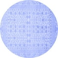 thumbnail image 1 of Ahgly Company Indoor Round Oriental Blue Traditional Area Rugs, 3' Round, 1 of 4