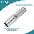 thumbnail image 3 of Uxcell 2 Pcs 5/8" a 9/16" adaptador de manguera de acero inoxidable plata, 3 of 6