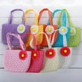 thumbnail image 5 of Girls Tea Party Straw Sun Hat and Purse Sets Kids Child Birthdays Easter Party Daisy Flower Sunflower Summer Beach Cap Travel Gift, 5 of 6