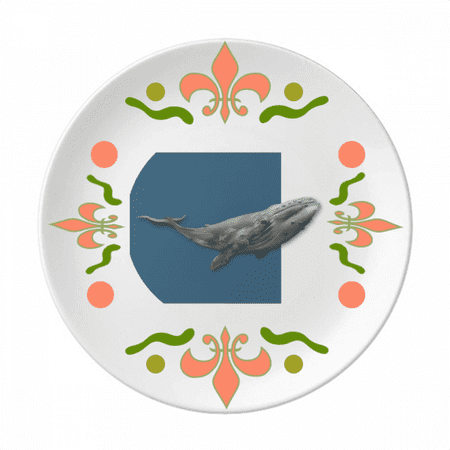

Whales Soar Across Deep Sea Flower Ceramics Plate Tableware Dinner Dish