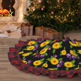 thumbnail image 5 of Sigee Daisies Flowers for Christmas Decoration Tree Skirt Christmas Plaid Tree Skirt,Christmas home decor Holiday Tree Skirt Fits TChristmas Tree-48", 5 of 6