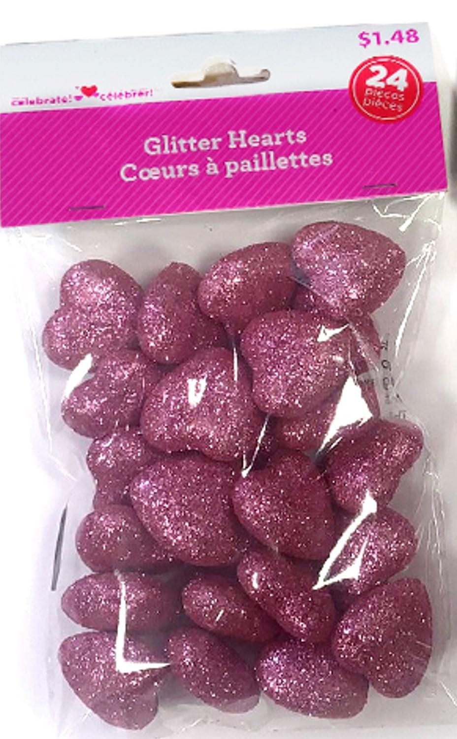 Way to Celebrate 24 Count Foam Hearts, Pink