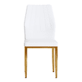 thumbnail image 5 of Tcbosik 4 Pack Upholstered PU Leather Chairs, Modern Dining Chair with Metal Legs, Kitchen Chair for Living Room, Easy Assembly, White+Gold, 5 of 9