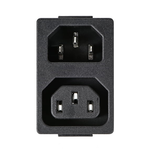 C13  C14 Panel Mount Plug Adapter AC 250V 10A 3 Pins IEC Male Inlet Module Power Connector Socket  Straight