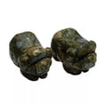 thumbnail image 2 of K-KED Natural Quartz Crystal Skull Carved Pig Healing Stone Wild Boar Piggy Animal Gem-10pcs-Blue Amphibole Quartz, 2 of 6