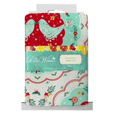 The Pioneer Woman 44" x 1 yd Cotton Maize Bird Medallion Precut Sewing & Craft Fabric