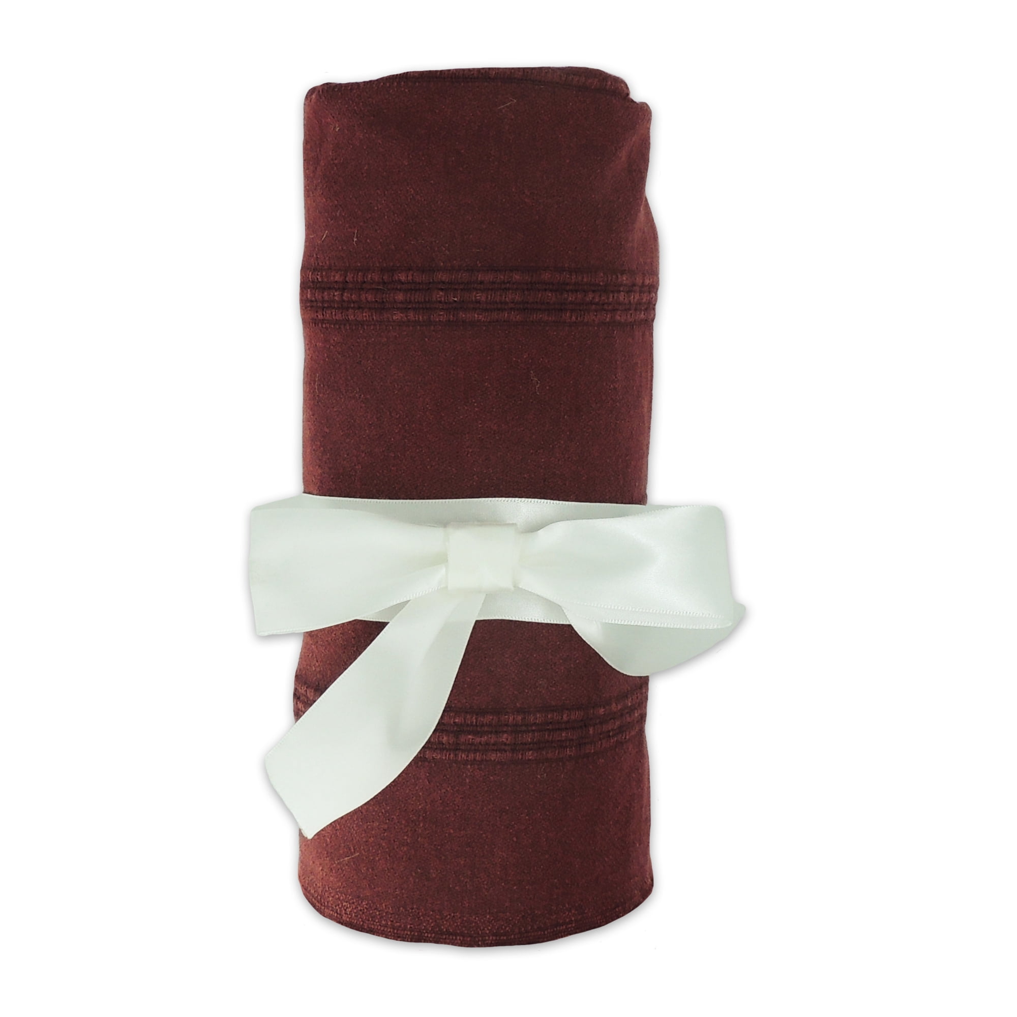 Ox Bay Sarra Burgundy Striped Fringed Ultra-Soft Turkish Cotton Reversible Throw Blanket, 50" x 60"