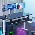thumbnail image 3 of RTVR 25.6" Keyboard Tray Under Desk, Pull Out Keyboard Tray with C Clamp Mount Slide-Out Platform Computer Drawer for Typing, Keyboard & Mouse Tray, Black, 3 of 9