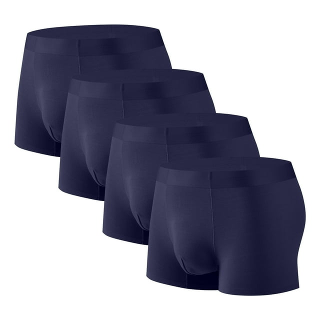 Plebaso Mens Boxer Briefs Stretch Comfortable Quick Dry Underwear Soft Breathable Boxers for Men (4 Pack)
