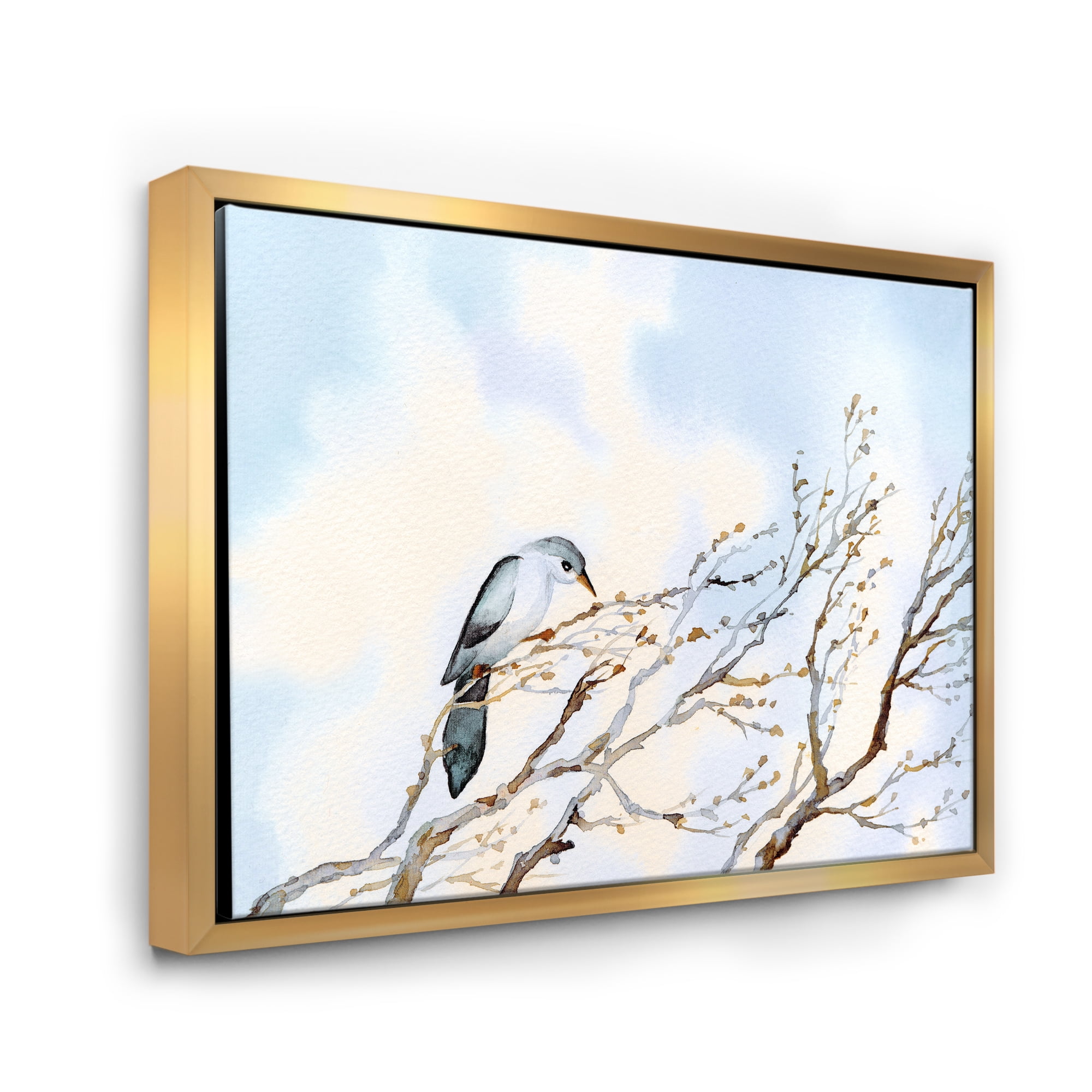 Big Old Barren Twig Yard 32 in x 24 in Framed Painting Canvas Art Print, by Designart