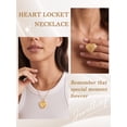 thumbnail image 4 of KeyStyle Heart Locket Necklace for Women 14K Gold Plated Personalized Photo Necklaces with Picture Inside Christmas Jewelry Gifts, 4 of 11