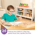 thumbnail image 3 of Melissa & Doug Wooden Stamp Set, Favorite Things - 26 Wooden Stamps, 4-Color Stamp Pad, 3 of 10