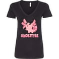 thumbnail image 3 of Inktastic Axolittle Cute Baby Axolotl Women's V-Neck T-Shirt, 3 of 5