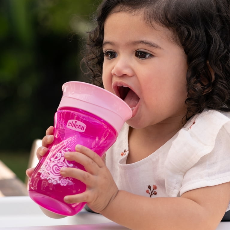 Chicco, Sippy Cup, 9oz 360¬∞ Spoutless Rim Trainer, Pink