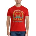 thumbnail image 3 of Leveling Up To Big Bro Again Men'S Basic Short Sleeve T-Shirt Red Small, 3 of 5