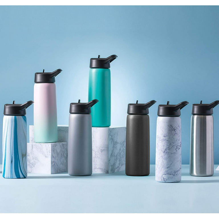 Stainless Steel Insulated Water Bottle Set With 3 Lids - Keep Your Drinks  Hot Or Cold All Day Long - Temu