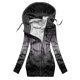 thumbnail image 1 of Suéter de invierno para mujer, chaqueta informal sin capucha y de manga larga, con cremallera y estampado, con capucha y manga larga, 1 of 5