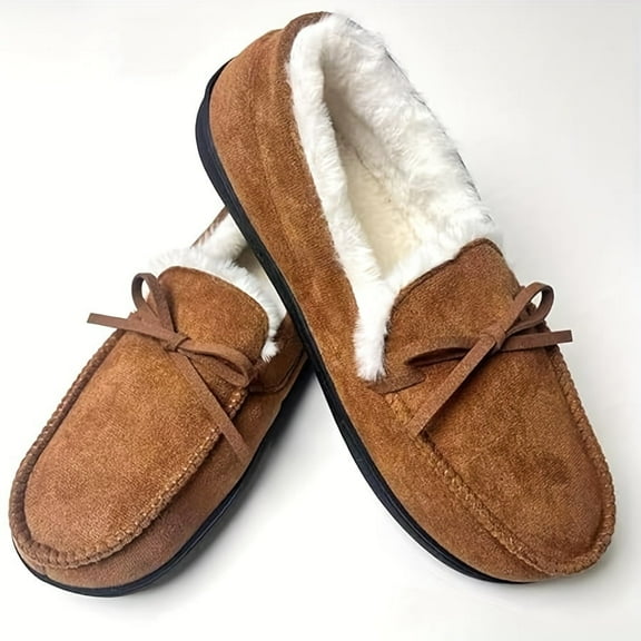 GYTY [Cozy Flannel Moccasins] Cozy Women's Flannel Moccasins - Solid Color House Slippers with TPR Sole, Fabric Inner & Insole - All-Season Indoor Outdoor Shoes
