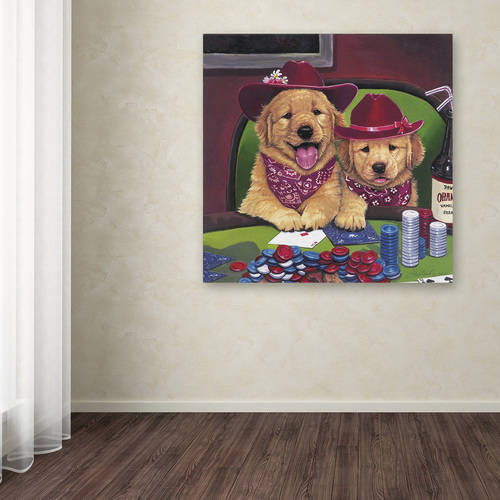 Trademark Fine Art 'Poker Dogs' Canvas Art by Jenny Newland