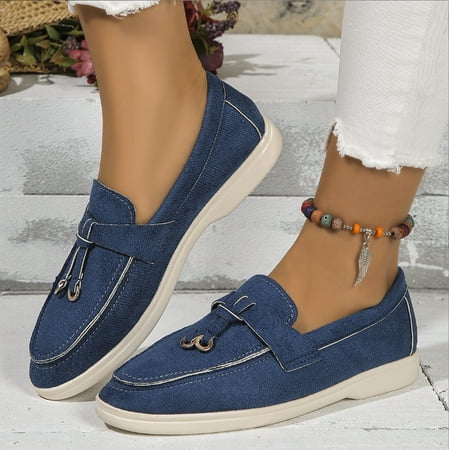 KAQ shoes Women s Round Toe Flat Loafers Comfort Slip On Moccasins Lightweight Driving Penny Loafers Casual Dress Walking Shoe