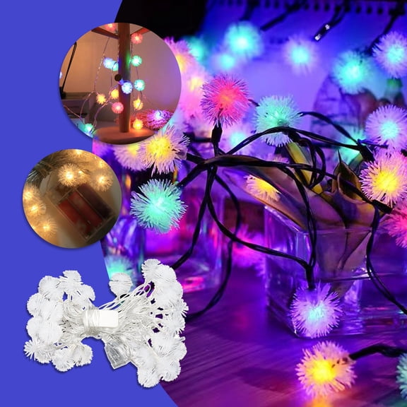 Christmas String Lights, 40 LED 19.7FT Decorative Lights with Steady and Flashing Modes for Bedroom, Fireplace and Holiday Decor, White