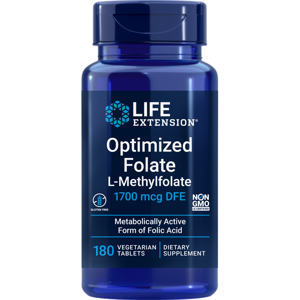 Life Extension Optimized Folate L-Methylfolate 5-MTHF 1,700 mcg DFE ...