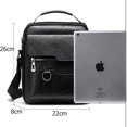 thumbnail image 2 of Men's Messenger Shoulder Bag, Adjustable Strap, Small Laptop Compartment (Black), 2 of 5