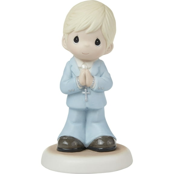 Precious Moments Blessings On Your First Communion Blond Hair/Light Skin Boy Figurine, Count 1