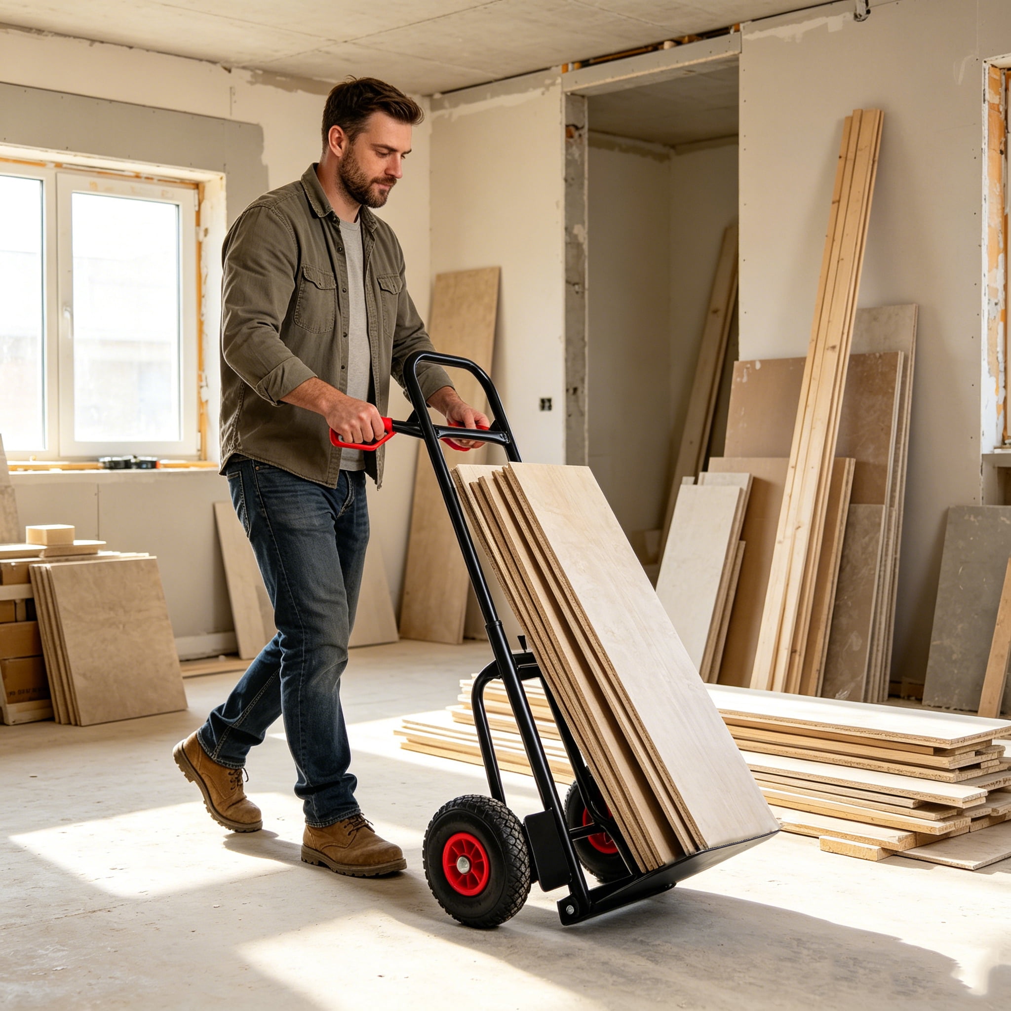 Heavy-Duty Folding Hand Truck with Retractable Handle for Moving