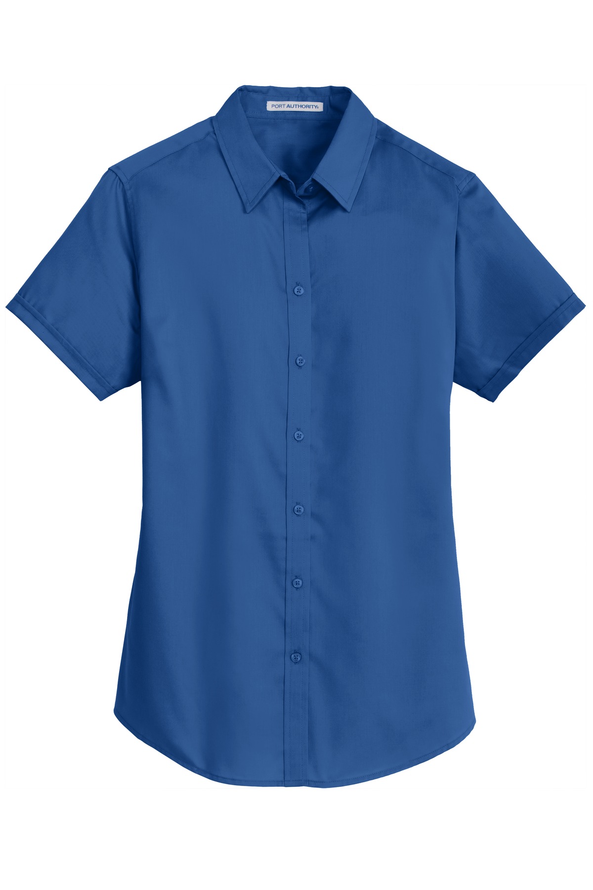 Port Authority Ladies Short Sleeve SuperPro Twill Shirt-M (True Blue) - image 5 of 6