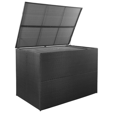 UBesGoo Patio Storage Box Black 59 x39.4 x39.4  Poly Rattan