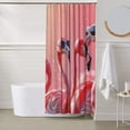 thumbnail image 6 of Shower Curtain, Cool Flamingos Sunglasses Scene Waterproof Fabric Plastic Shower Curtain, Drying Fast Bathroom Curtain with 9 Buttonholes, Ruffle Shower Curtain 60x72in, 6 of 8