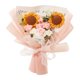 thumbnail image 1 of Ramo de flores de ganchillo, girasol, flor artificial, decoración de escritorio, hecho a mano Rosa, 1 of 9