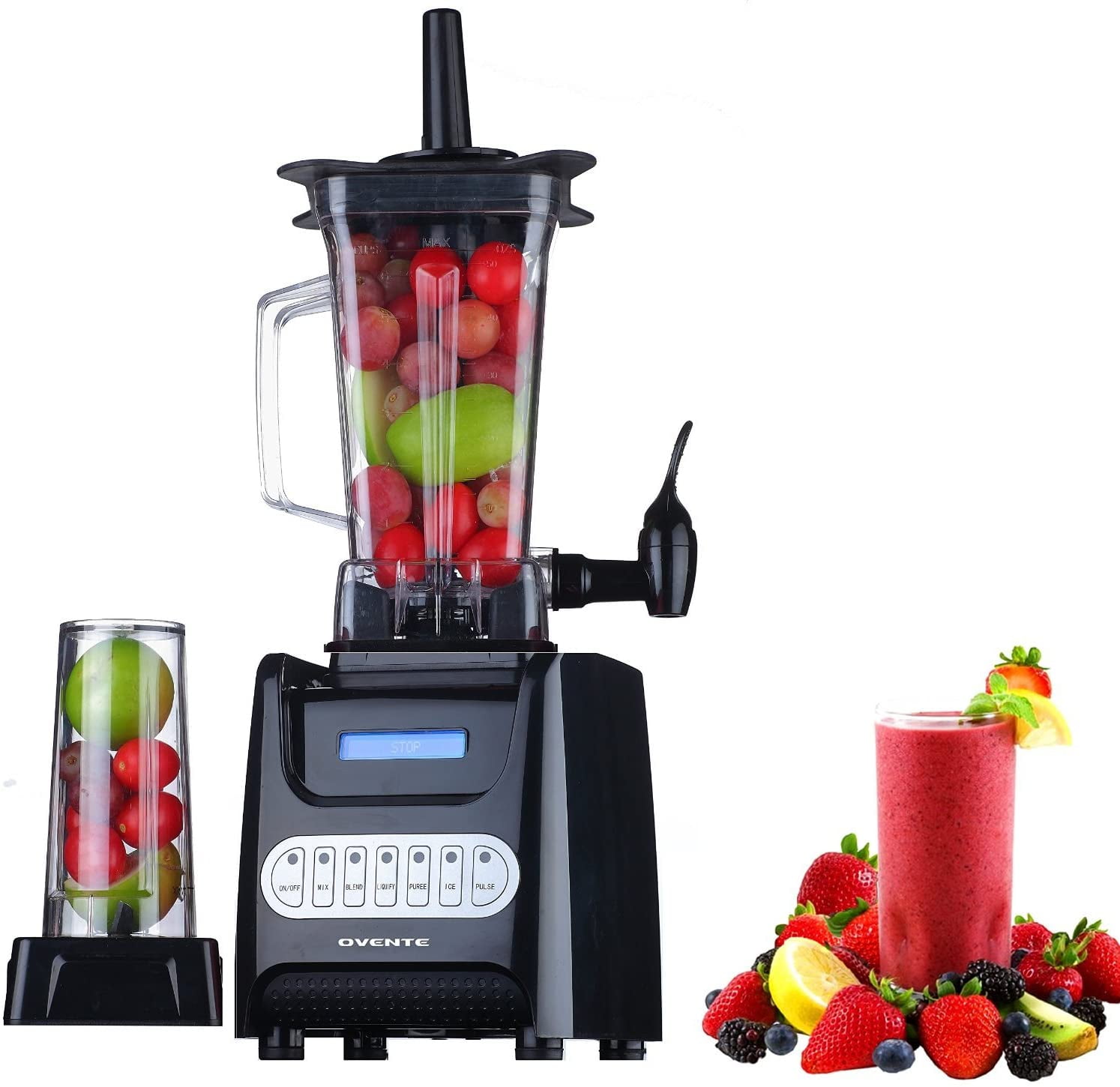 Ovente Kitchen Countertop Blender with Dispenser Stainless Steel Blade & 1.5L BPAFree Portable