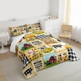 thumbnail image 3 of Castle Fairy Pig Cow Rooster Full Size Comforter Sets 3-Piece for Preppy Child,Farmhouse Floral Sunflower Bedding Comforter Set,Geometric Plaid Grid Lightweight Bedding Sets,Lightweight Room Decor, 3 of 8