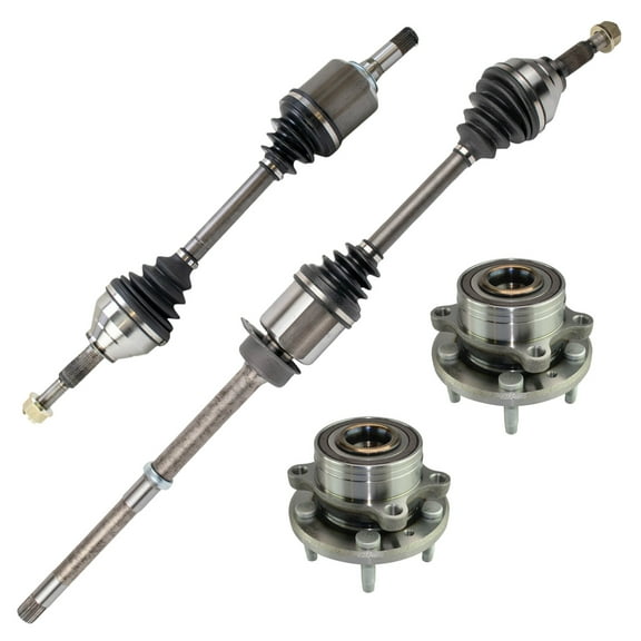 TRQ Front Wheel Hub Bearings & CV Axles Kit Fits 2011-2014 Ford Explorer PSA27288