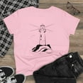 thumbnail image 4 of Women's Cotton T-Shirt with Lighthouse Design, Original Artwork Modern and Stylish, 4 of 5