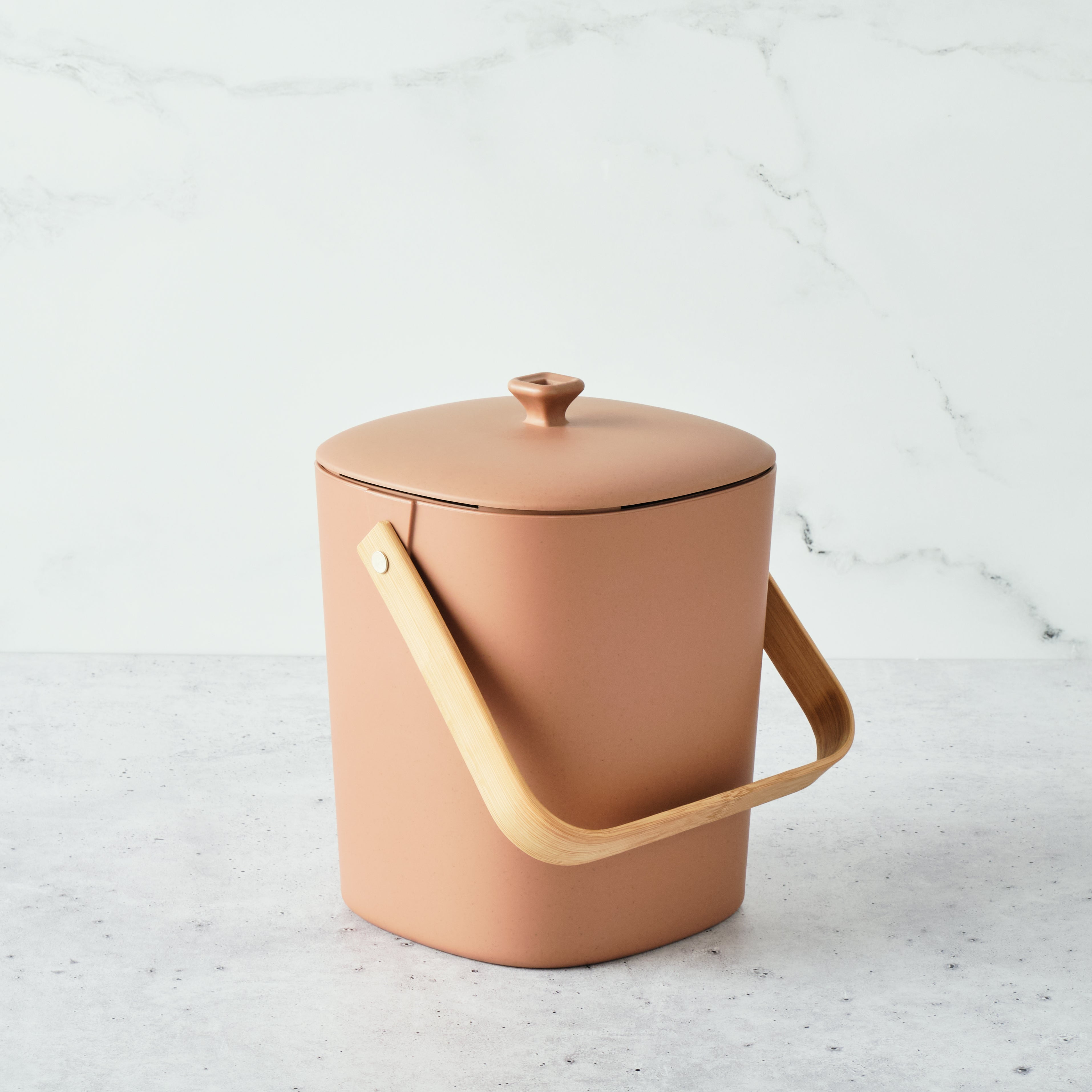 Bamboozle Astrik 1 Gallon Terracotta Astrik Kitchen Composting Bin with Reusable Filter
