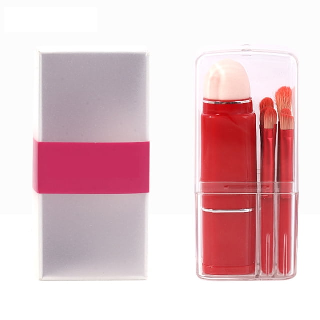 Royalbelle 8-In-1 Makeup Brush Set with Transparent Box Multi-Functional Portable Square Retractable Makeup Brushes for Travel