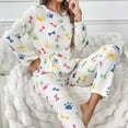 thumbnail image 3 of FAHXNVB Women's Flannel Pajamas Set Fuzzy Long Sleeve Pullover Tops and Long Pants Winter Warm Sofit Comfy Loungewear Sleepwear, 3 of 6
