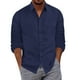 thumbnail image 1 of Camisa informal de manga larga con solapa y botones para hombre, de algodón, color liso, fácil de combinar con vaqueros, para todas las estaciones, 1 of 5